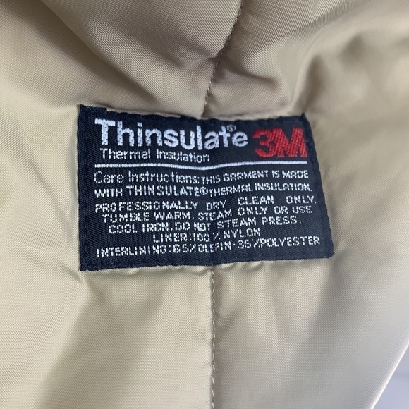 London Fog Thinsulate zip out quilted lining, classic tan trench coat EUC - Picture 12 of 14